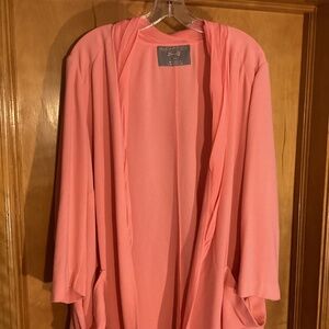 Melissa McCarthy Seven7 Coral Lightweight  Cardigan Blazer 2X